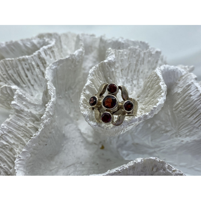 Sky Jewelry Винтажное серебряное кольцо с камнем спессартин