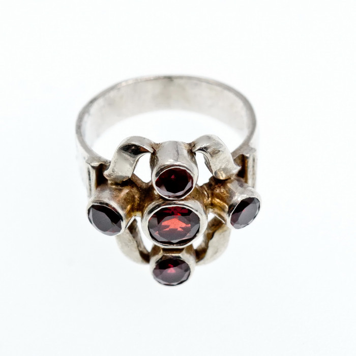 Sky Jewelry Винтажное серебряное кольцо с камнем спессартин