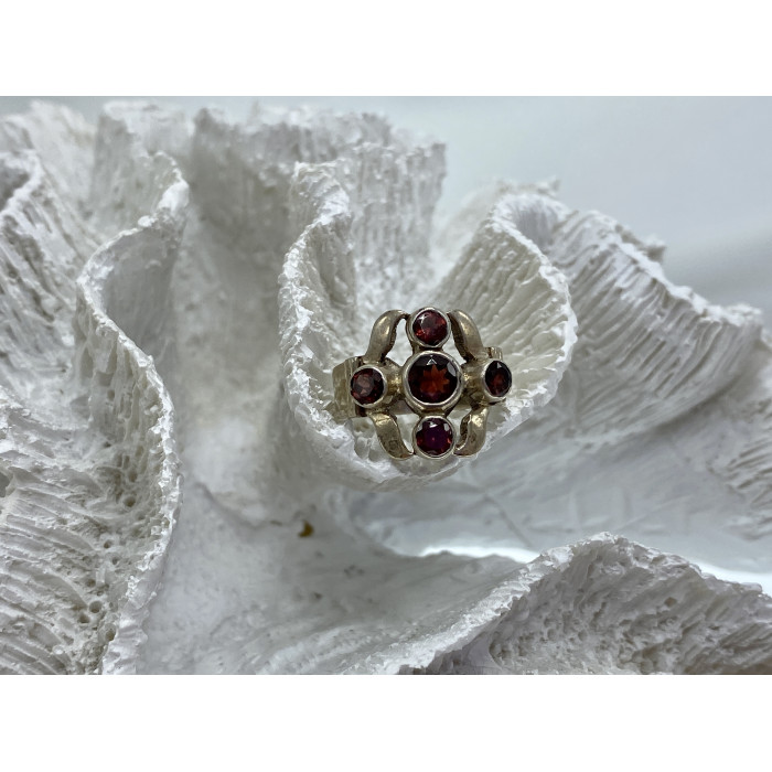 Sky Jewelry Винтажное серебряное кольцо с камнем спессартин