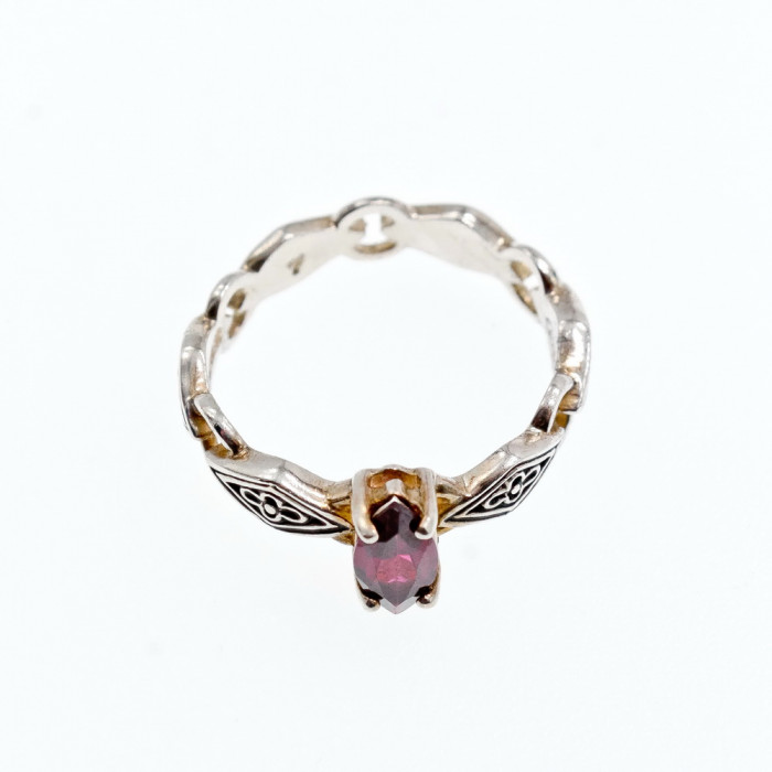Sky Jewelry Серебряное кольцо с альмандином   Маркиз