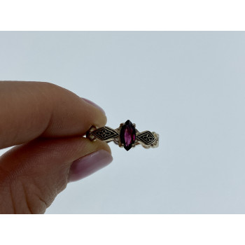 Sky Jewelry Серебряное кольцо с альмандином   Маркиз