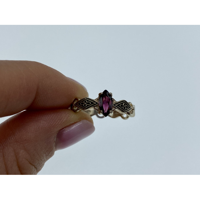 Sky Jewelry Серебряное кольцо с альмандином   Маркиз