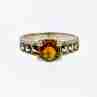 Sky Jewelry Серебряное кольцо с камнями гессонит и морион