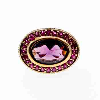 Sky Jewelry Серебряное кольцо в позолоте с фианитами  Королева