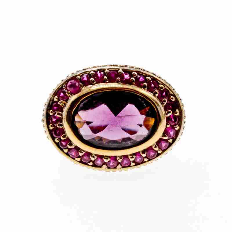 Sky Jewelry Серебряное кольцо в позолоте с фианитами  Королева