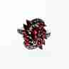 Sky Jewelry Серебряное кольцо с камнями спессартин и морион