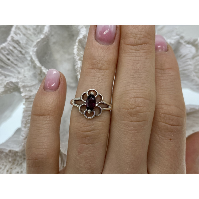 Sky Jewelry Серебряное кольцо с альмандином  Нежность