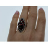 Sky Jewelry Серебряное кольцо с камнями гранат и морион