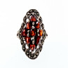 Sky Jewelry Серебряное кольцо с камнями гранат и морион