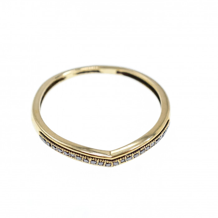 Sky Jewelry Золотое кольцо с черными бриллиантами