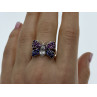 Sky Jewelry Серебряное кольцо с белым топазом , розовой шпинелью и турмалином  Бабочка