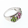 Sky Jewelry Серебряное кольцо с изумрудом топазом и гошенитом  Цветы