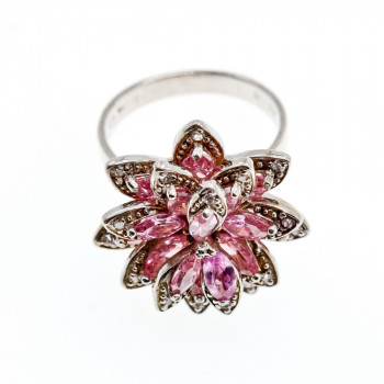 Sky Jewelry Серебряное кольцо с фианитами  Счастье в цветах