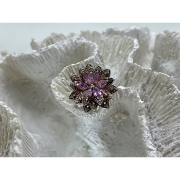 Sky Jewelry Серебряное кольцо с фианитами  Счастье в цветах