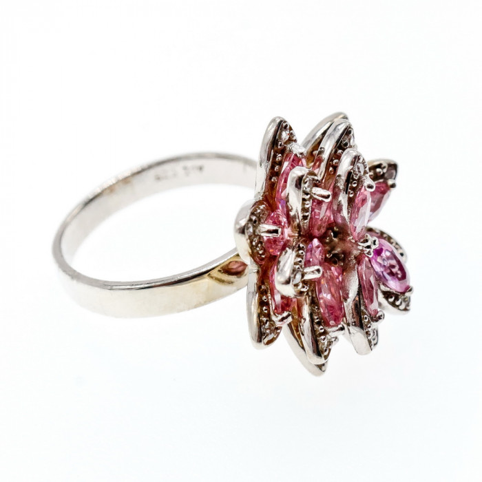 Sky Jewelry Серебряное кольцо с фианитами  Счастье в цветах