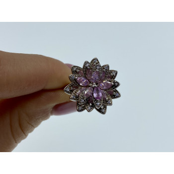 Sky Jewelry Серебряное кольцо с фианитами  Счастье в цветах