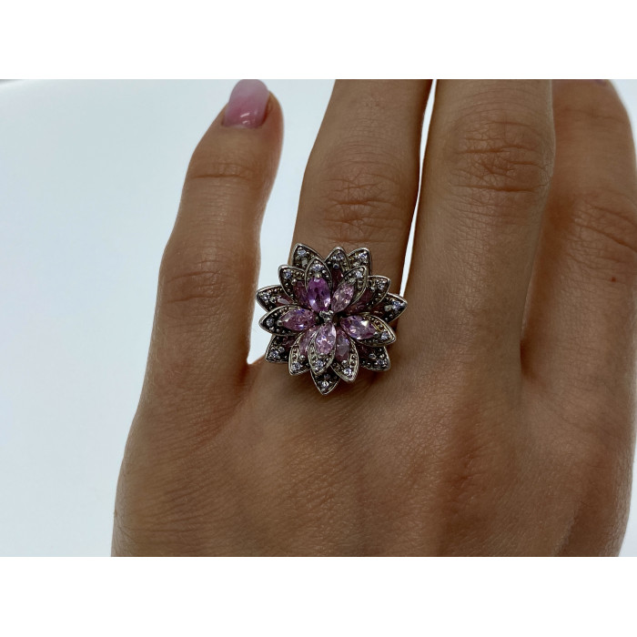 Sky Jewelry Серебряное кольцо с фианитами  Счастье в цветах