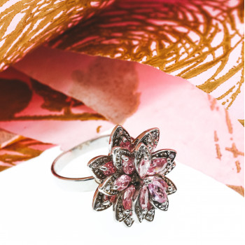 Sky Jewelry Серебряное кольцо с фианитами  Счастье в цветах