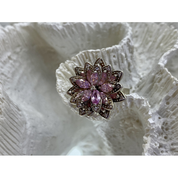 Sky Jewelry Серебряное кольцо с фианитами  Счастье в цветах