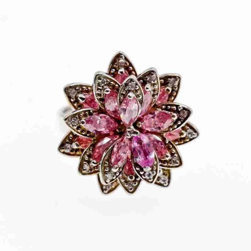 Sky Jewelry Серебряное кольцо с фианитами  Счастье в цветах