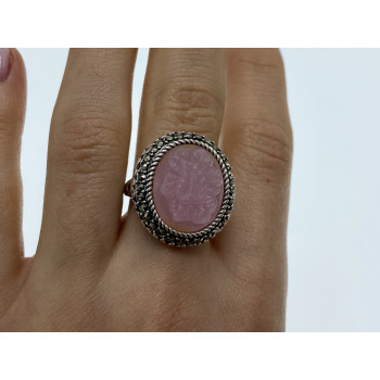 Sky Jewelry Серебряное кольцо с агатом и камнями морион  Камея