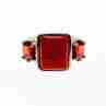 Sky Jewelry Серебряное кольцо с агатом и гранатом