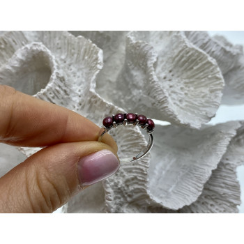 Sky Jewelry Серебряное кольцо с жемчугом   Вишневые жемчужины