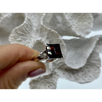 Sky Jewelry Серебряное кольцо с камнями спессартин и гошенит   Образ