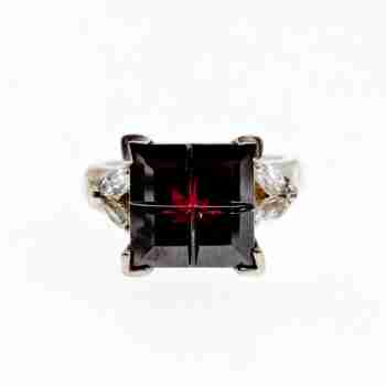 Sky Jewelry Серебряное кольцо с камнями спессартин и гошенит   Образ