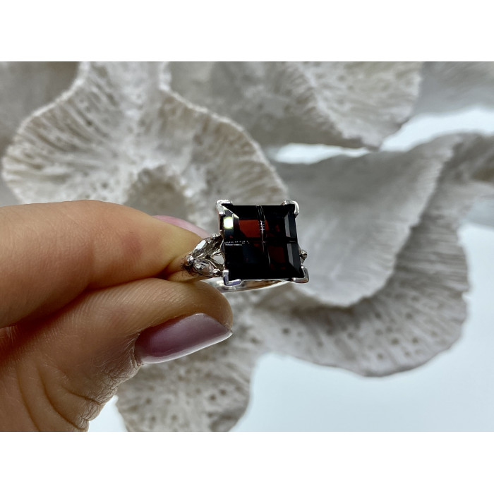 Sky Jewelry Серебряное кольцо с камнями спессартин и гошенит   Образ