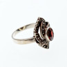 Sky Jewelry Серебряное кольцо с гранатом и марказитом  Грация