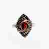 Sky Jewelry Серебряное кольцо с гранатом и марказитом  Грация
