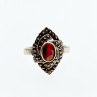 Sky Jewelry Серебряное кольцо с гранатом и марказитом  Грация