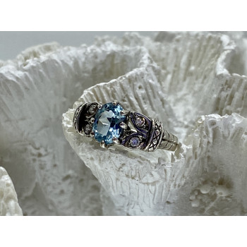 Sky Jewelry Серебряное кольцо со шпинелью и фианитами  Восторг