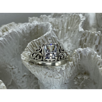 Sky Jewelry Серебряное кольцо с фианитом  Ажур