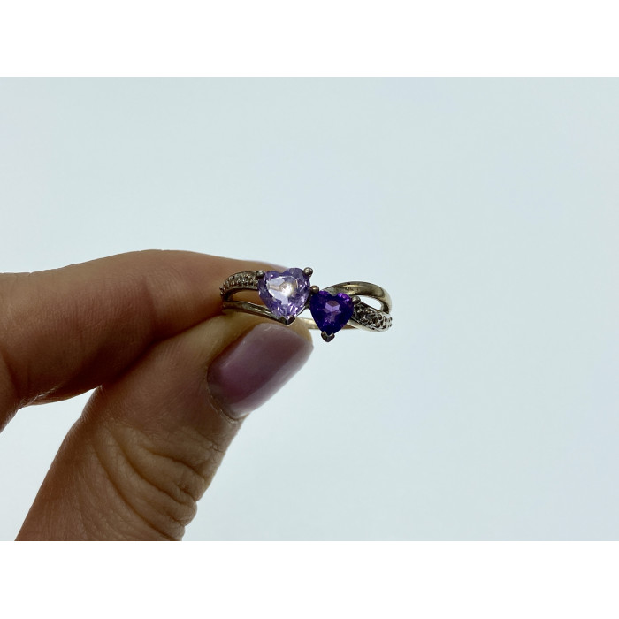 Sky Jewelry Серебряное кольцо с камнями иолит и танзанит   Сердца