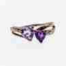 Sky Jewelry Серебряное кольцо с камнями иолит и танзанит   Сердца