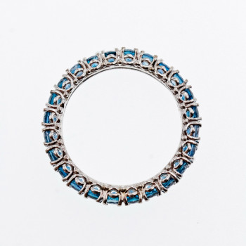 Sky Jewelry Серебряное кольцо с аквамаринами   Волна