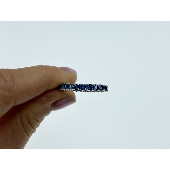 Sky Jewelry Серебряное кольцо с аквамаринами   Волна