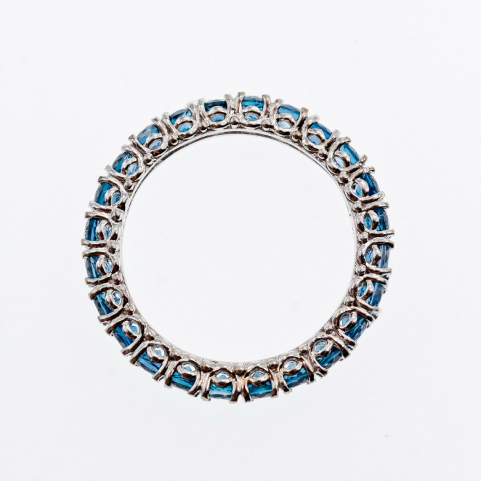 Sky Jewelry Серебряное кольцо с аквамаринами   Волна