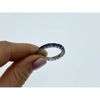 Sky Jewelry Серебряное кольцо с аквамаринами   Волна