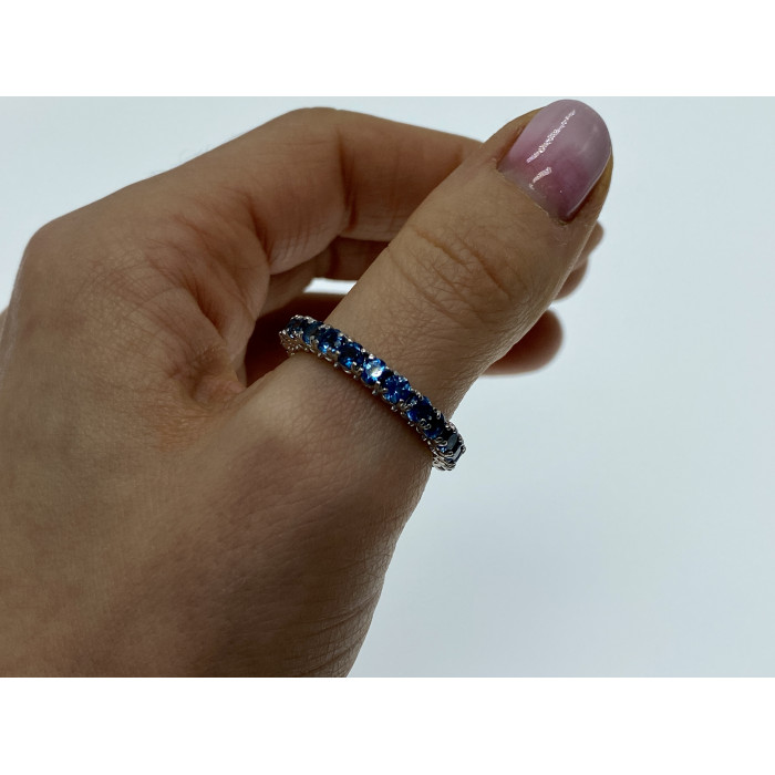 Sky Jewelry Серебряное кольцо с аквамаринами   Волна