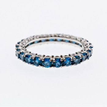 Sky Jewelry Серебряное кольцо с аквамаринами   Волна