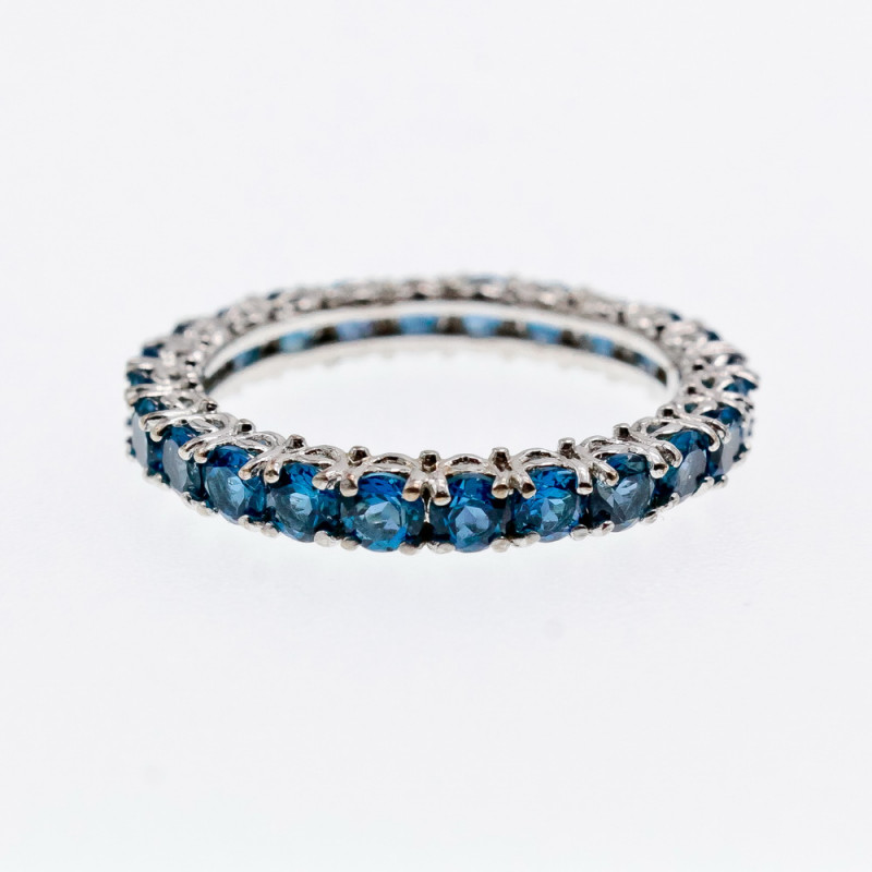 Sky Jewelry Серебряное кольцо с аквамаринами   Волна