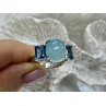 Sky Jewelry Серебряное кольцо с аквамаринами   Морская сказка