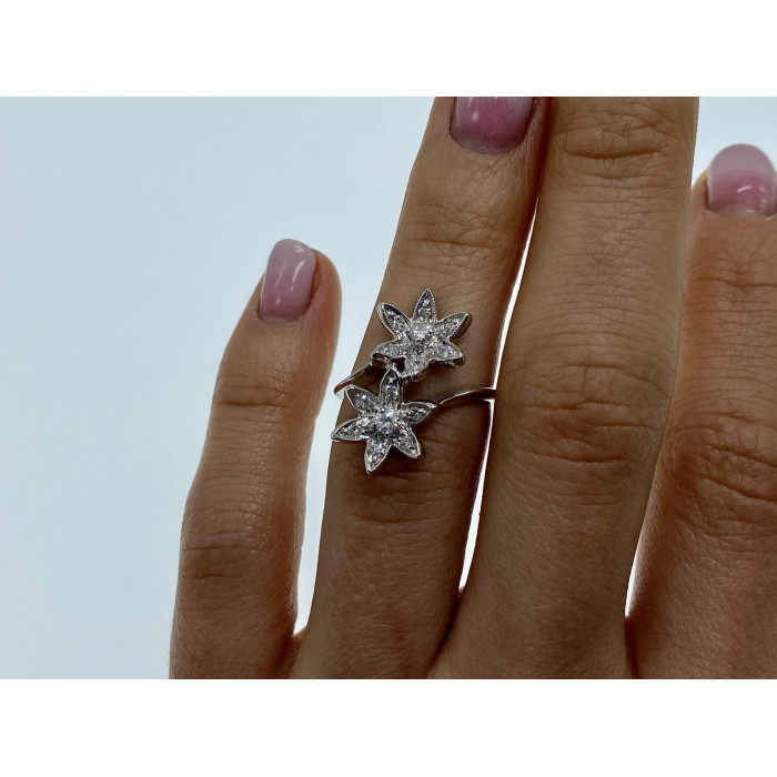 Sky Jewelry Золотое кольцо с бриллиантами   Цветы для души