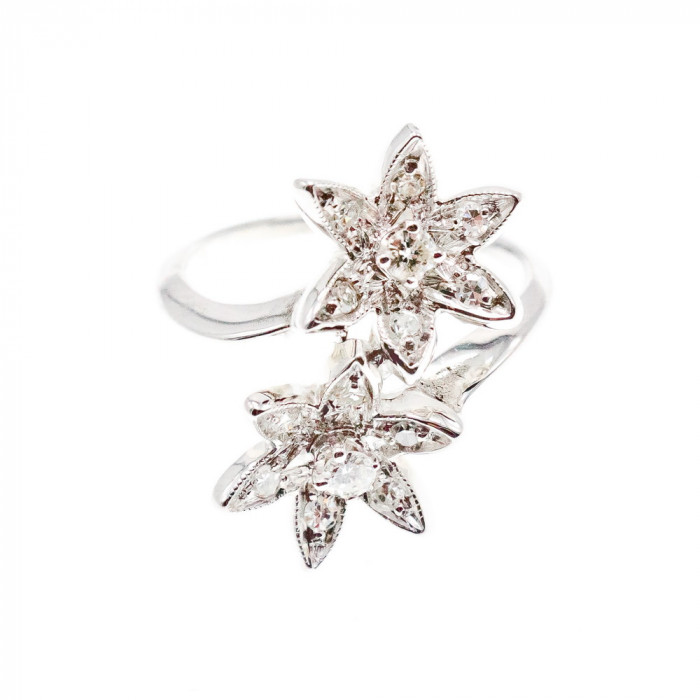 Sky Jewelry Золотое кольцо с бриллиантами   Цветы для души