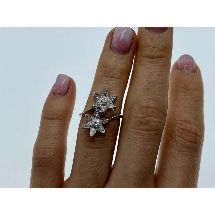 Sky Jewelry Золотое кольцо с бриллиантами   Цветы для души