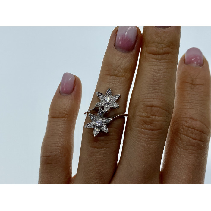 Sky Jewelry Золотое кольцо с бриллиантами   Цветы для души