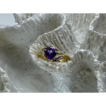 Sky Jewelry Золотое кольцо с турмалином и бриллиантами   Турмалиновое сердце